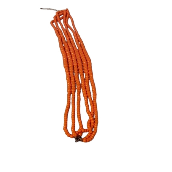 MULTI STRANDS CORAL HAND BEADED NECKLACE - Picture 3 of 4